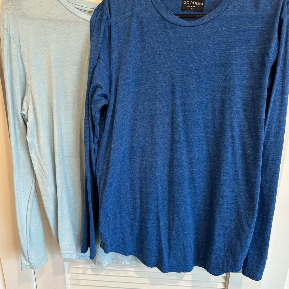 Goodlife Classic Blue and Light Blue Long Sleeve Tee